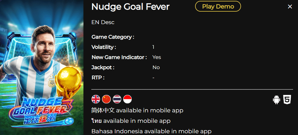 Nudge Goal Fever game info