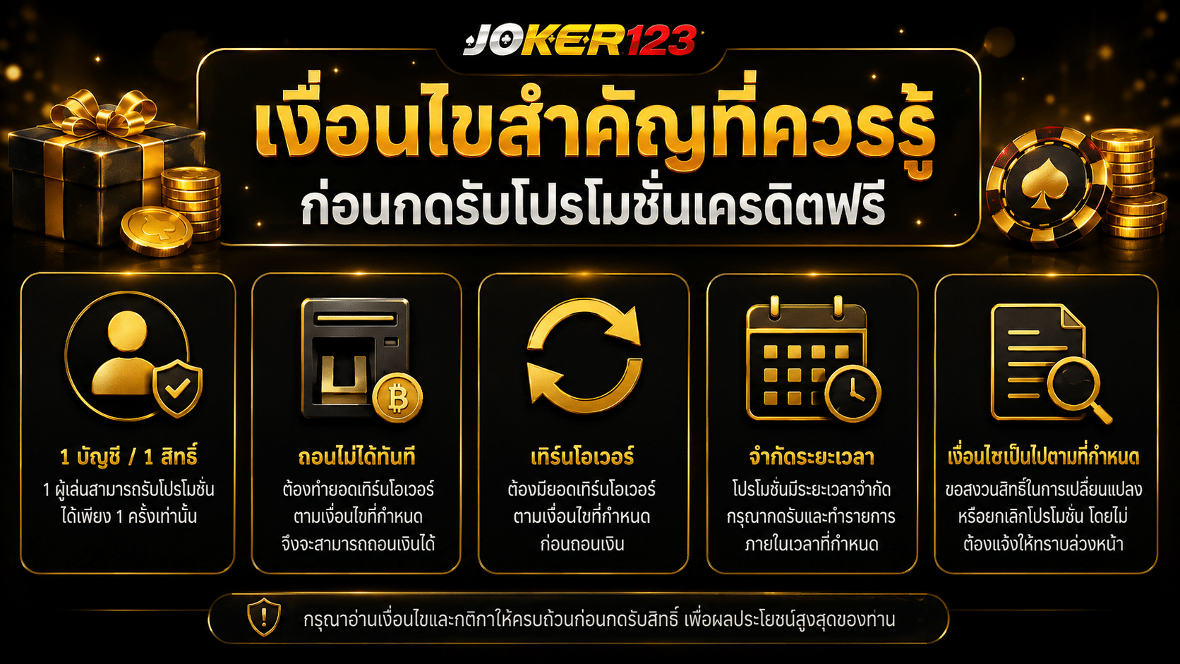 เงื่อนไขสำคัญที่ควรรู้