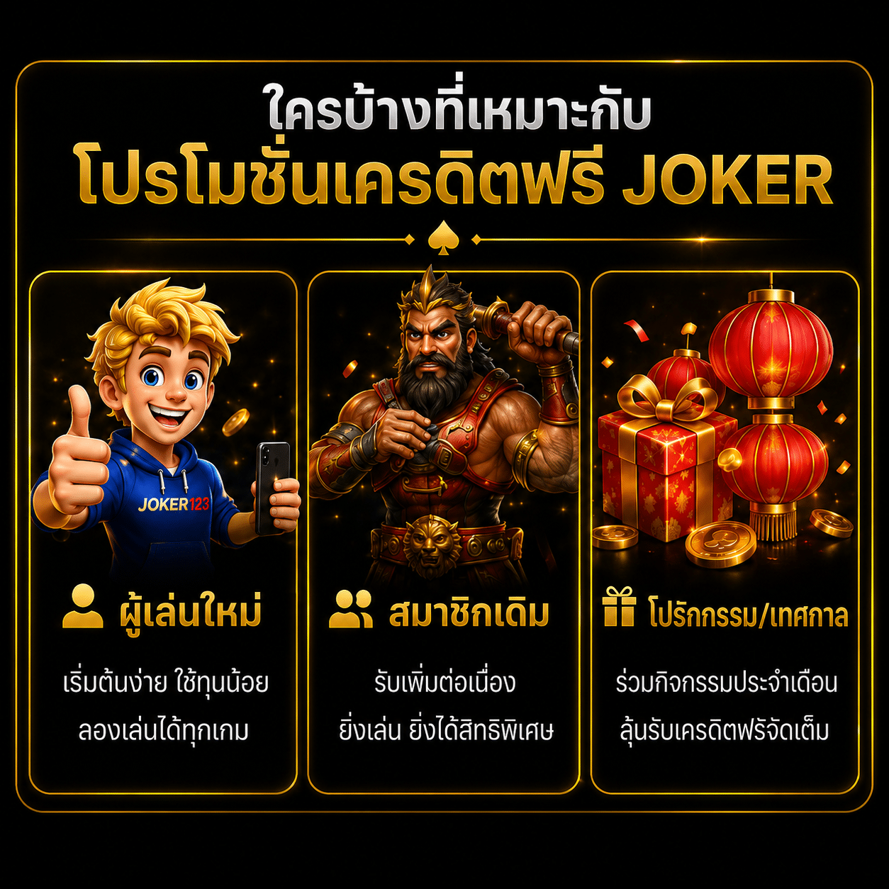 โปรโมชั่นเครดิตฟรี JOKER