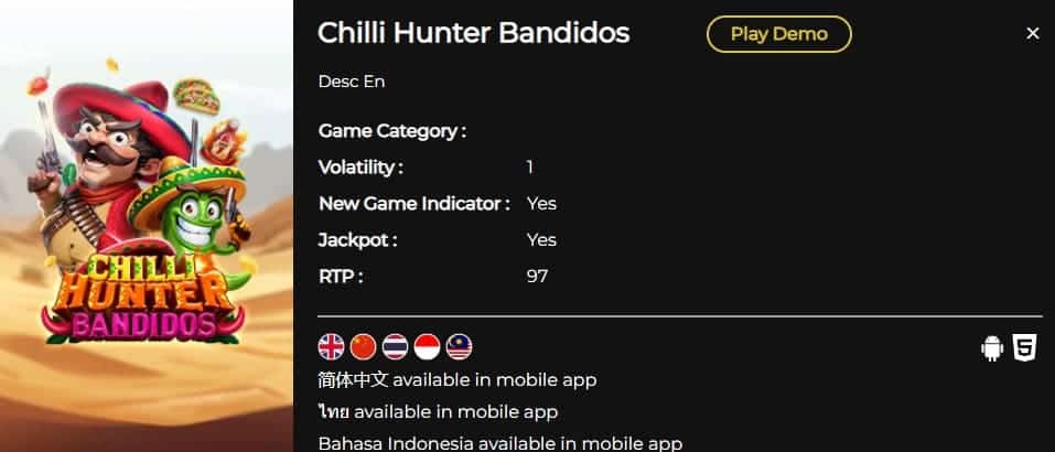Chilli Hunter Bandidos gameinfo