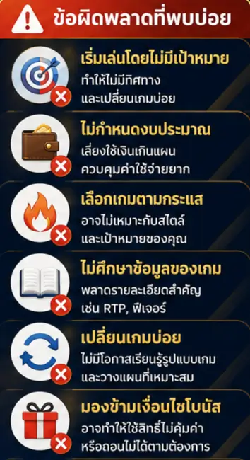 ข้อผิดพลาดที่พบได้บ่อยในการวางแผน